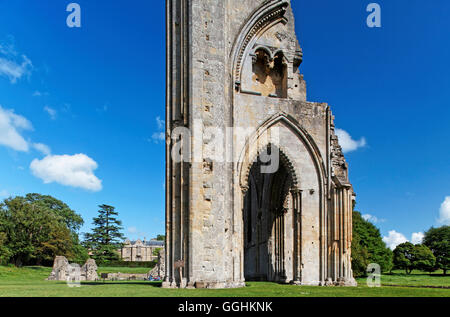 Ruins of Glastonbury Abbey, Glastonbury, Somerset, England, Great Britain Stock Photo