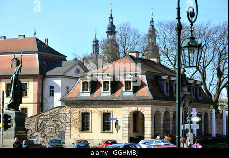 Bonifatius square with Cathedral, Fulda, Hesse, Germany Stock Photo