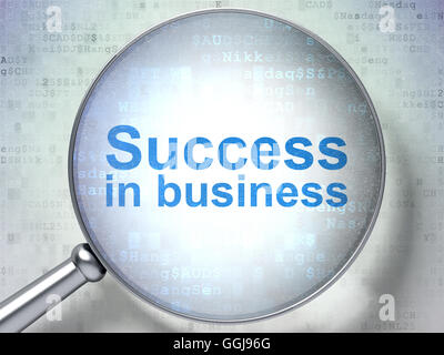 Finance concept: Success In business with optical glass Stock Photo