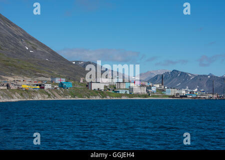 Russia, Komsomolskaya Bay, Chukotka Autonomous Okrug. Port of Provideniya, across the Bering Strait from Alaska. Stock Photo