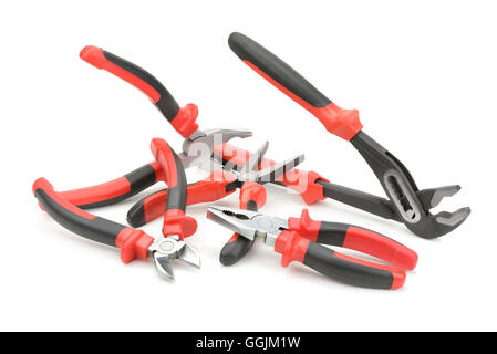 Plyers isolated on white background, rusty plier head Stock Photo - Alamy