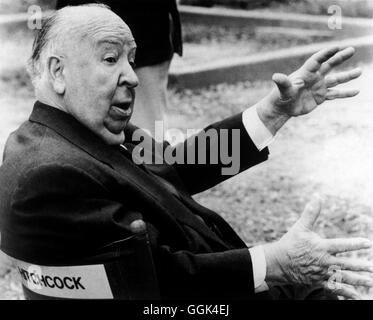 British director and producer ALFRED HITCHCOCK on the set, 1963. Stock Photo