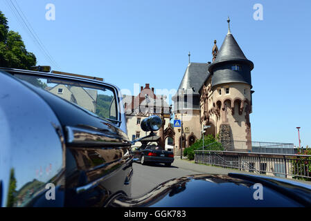 City gate, Traben Trarbach on the river Mosel, Bernkastel-Wittlich, Hunsruck, Rhineland-Palatinate, Germany Stock Photo