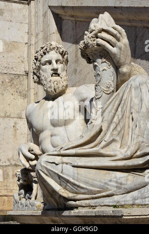 River Tiber God monumental statue in Capitoline Hill Square, Rome Stock Photo