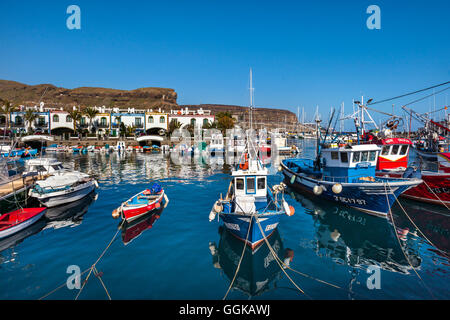 Harbour at Puerto de Mogan, Gran Canaria, Canary Islands, Spain Stock Photo