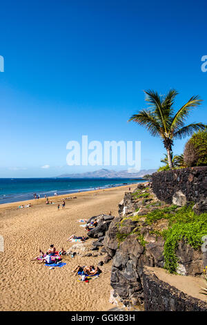 Beach, Playa Blanca in Puerto del Carmen, Lanzarote, Canary Islands, Spain