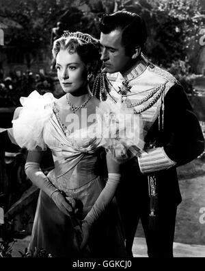 DER GEFANGENE VON ZENDA / The Prisoner of Zenda USA 1952 / Richard Thorpe DEBORAH KERR (Princess Flavia), STEWART GRANGER (Rudolf Rassendyll/King Rudolf) Regie: Richard Thorpe aka. The Prisoner of Zenda Stock Photo