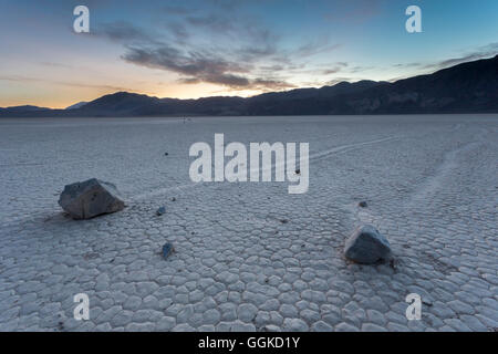 Moving rocks, Death Valley National Park, Mojave Desert, Sierra Nevada, California, USA Stock Photo