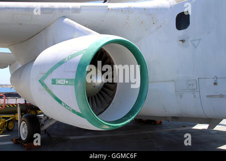 turbine old army military combat fighter aircraft isolated on blue sky ...