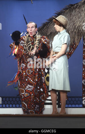 Tom Smothers and Carol Burnett on the set of the Smothers Brothers Comedy Hour, Episode 6, which aired on March 12, 1967. Stock Photo