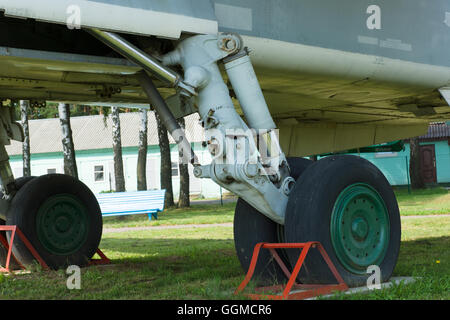 Minsk, Belarus - July 17, 2016: aviation technology museum in the open air in the city of Minsk. Stock Photo