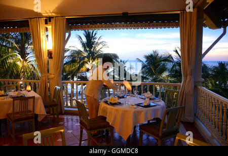 Hotel veranda at Longbeach on the island of Phu Quoc, Vietnam, Asia Stock Photo