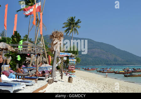 Beach bar on the island Lipe, Andaman Sea, South- Thailand, Thailand, Asia Stock Photo