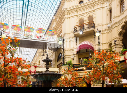 The interior view of the State Department Store (GUM) in Moscow, Russia Stock Photo