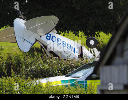 Private plane crash of a Piper Tri-Pacer PA-22-150 plane Stock Photo