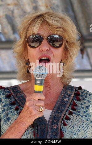 Annabel Elliott who is the sister of Camilla Duchess of Cornwall opened the Poundbury Food Festival at Dorchester, Dorset Stock Photo