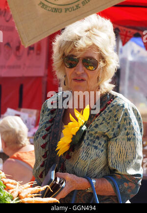 Annabel Elliott who is the sister of Camilla Duchess of Cornwall opened the Poundbury Food Festival at Dorchester, Dorset Stock Photo