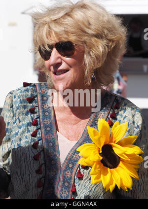 Annabel Elliott who is the sister of Camilla Duchess of Cornwall opened the Poundbury Food Festival at Dorchester, Dorset Stock Photo