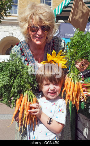 Annabel Elliott who is the sister of Camilla Duchess of Cornwall opened the Poundbury Food Festival at Dorchester, Dorset Stock Photo