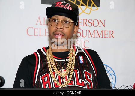 PHILADELPHIA, PA - AUGUST 5 : Allen Iverson pictured at The Allen Iverson Celebrity Basketball Game at Temple University's Liacouras Center in Philadelphia, Pa on August 5, 2016 photo credit Star Shooter/MediaPunch Stock Photo