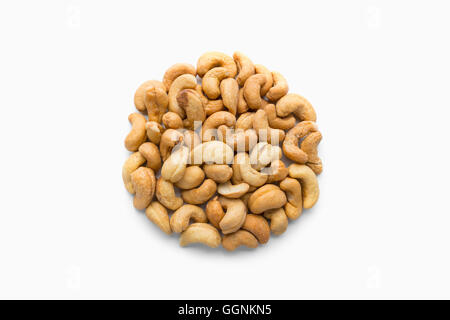 Pile of cashews in shape of a circle Stock Photo