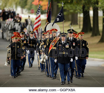 Military funeral procession at Arlington National Cemetery Feb 29 Stock ...