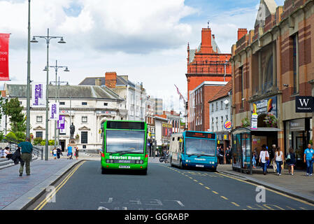 Buses in Darlington, County Durham, England UK Stock Photo