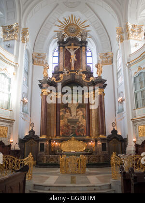 Main altar of Hauptkirche St. Michaelis Stock Photo