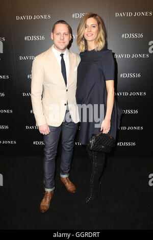 David Jones Spring Summer 2016 collections launch - celebrities arrive on the red (black) carpet - Stock Photo