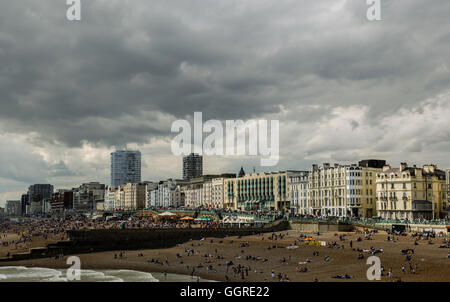 Brighton beach, cloudy skies Stock Photo
