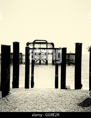 Broken pier Stock Photo - Alamy