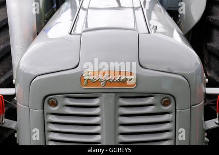 Grill and badge of a restored Ferguson tractor Stock Photo