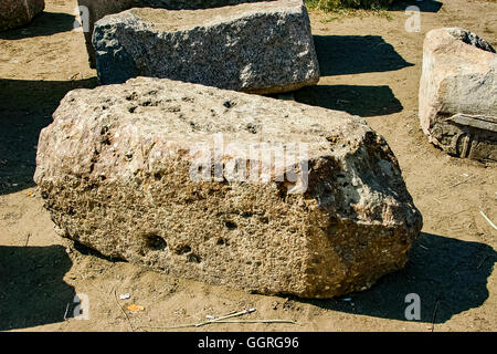 Egypt, Cairo, Heliopolis, open air museum, obelisk parc. Fragment of an obelisk of king Teti. Stock Photo