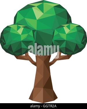 tree low poly isolated icon design Stock Vector