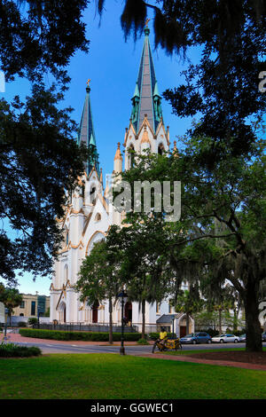 The Roman Catholic Cathedral of Saint John the Baptist -  SAVANNA,  GEORGIA Stock Photo