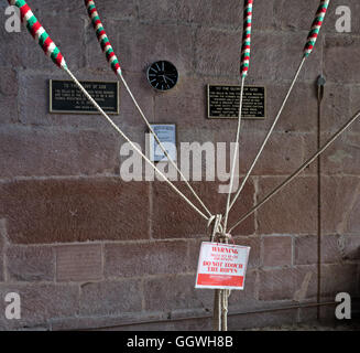 Bell ringing ropes, St Marys Church, Gt Budworth, Cheshire, England, UK Stock Photo