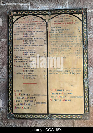 St Marys & All Saints Church Gt Budworth Interior, Cheshire, England,UK - Fees Stock Photo