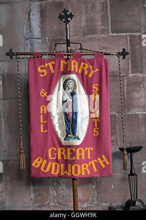 St Marys & All Saints Church Gt Budworth Interior, Cheshire, England,UK - walking banner Stock Photo