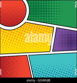 Colored comic page, Vector illustration Stock Vector