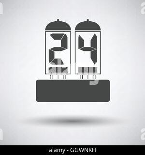 Electric numeral lamp icon on gray background with round shadow. Vector illustration. Stock Vector