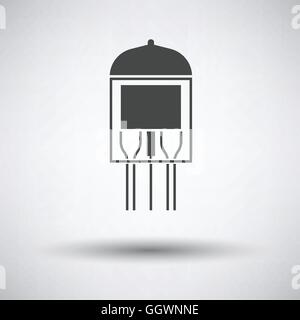 Electronic vacuum tube icon on gray background with round shadow. Vector illustration. Stock Vector