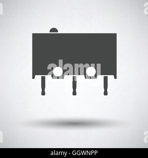 Micro button icon icon on gray background with round shadow. Vector illustration. Stock Vector