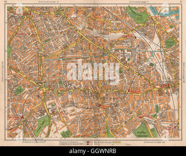 S LONDON. Walworth Camberwell Peckham Walworth Bermondsey Denmark Hill, 1938 map Stock Photo