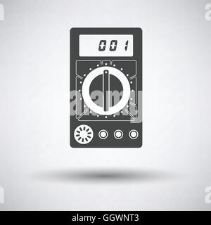 Multimeter icon on gray background with round shadow. Vector illustration. Stock Vector