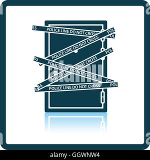 Crime scene door icon. Shadow reflection design. Vector illustration. Stock Vector