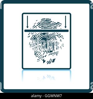 Fingerprint scan icon. Shadow reflection design. Vector illustration. Stock Vector
