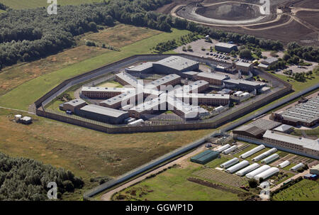 aerial view of HMP Rye Hill prison near Rugby, UK Stock Photo