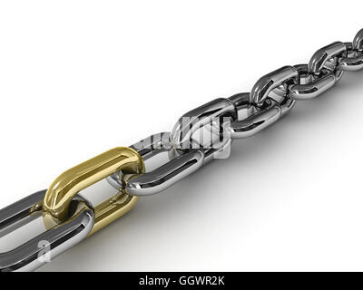 Strong link over white background. Concept 3D illustration. Stock Photo