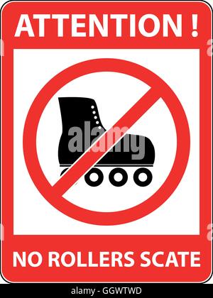 No skate, rollerskate prohibited symbol. Vector. Stock Vector