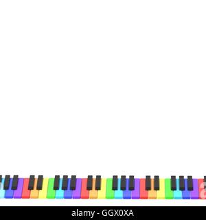 isolated piano keyboard in rainbow colors Stock Photo